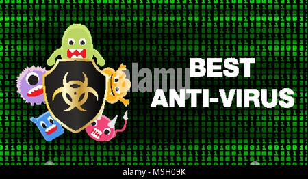 Meilleur anti virus shield protègent les données contre les virus Illustration de Vecteur