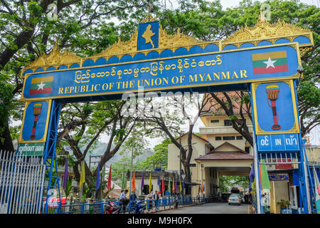 Tachileik, Myanmar - le 29 mars 2017. La frontière entre Mae Sai en Thaïlande et au Myanmar Tachileik Banque D'Images