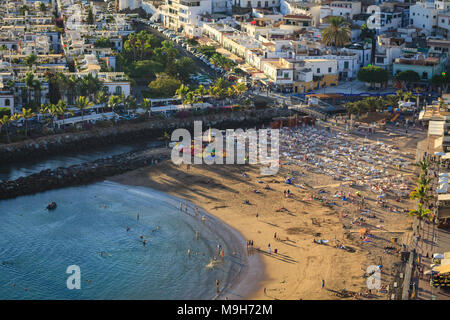 Vue aérienne sur Puerto de Mogan à Gran Canaria island. Banque D'Images