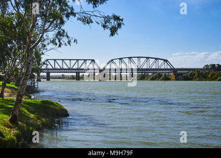Pont enjambant la rivière Murray en Australie à la ville Murray Bridge en Australie du Sud Banque D'Images