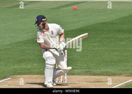 Auckland, Nouvelle-Zélande. Mar 26, 2018. Ben Stokes de l'Angleterre les chauves-souris pendant cinq jours du premier test match entre la Nouvelle-Zélande et l'Angleterre à l'Eden Park à Auckland le Mars 26, 2018. Credit : Shirley Kwok/Pacific Press/Alamy Live News Banque D'Images