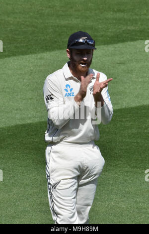 Auckland, Nouvelle-Zélande. Mar 26, 2018. Kane Williamson de Blackcaps pendant cinq jours du premier test match entre la Nouvelle-Zélande et l'Angleterre à l'Eden Park à Auckland le Mars 26, 2018. Credit : Shirley Kwok/Pacific Press/Alamy Live News Banque D'Images