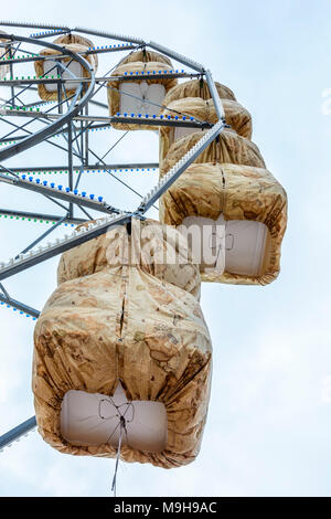 Grande roue close up de l'hiver, cabine de protection Banque D'Images