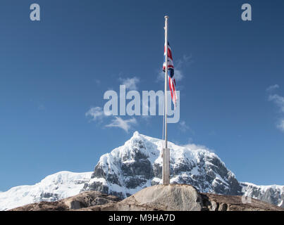 Vue d'une base, Port Lockroy, l'Antarctic Heritage Trust, de l'Antarctique Banque D'Images