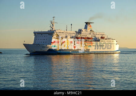 Ferries MOBY MOBY Zaza arriver au port de Bastia Corse France Europe Banque D'Images