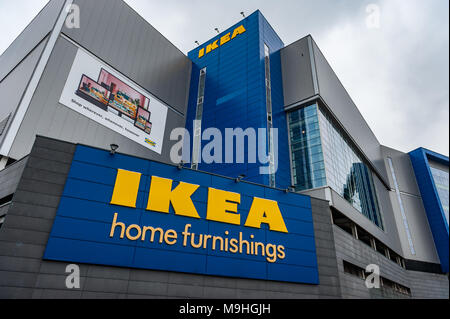 Magasin d'accessoires de maison IKEA en centre-ville de Coventry, West Midlands, Royaume-Uni, avec copie espace. Banque D'Images