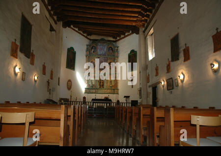 Chapelle San Miguel à Santa Fe, Nouveau Mexique est la plus ancienne église dans le territoire continental des États-Unis. Banque D'Images