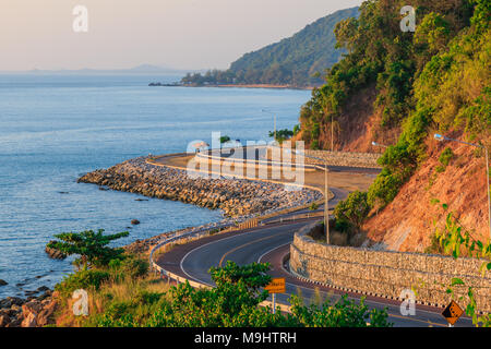Burapha Chalerm Chonlathit Nangphaya Voici quelques de regarder la route View Point , Chanthaburi, Thailande Banque D'Images