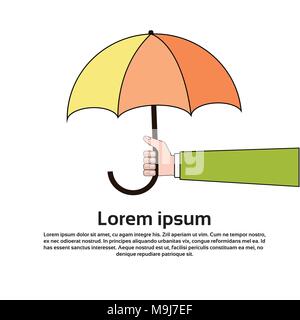 Main tenant l'assurance umbrella et Protection Concept Illustration de Vecteur