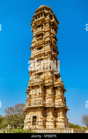 Vijaya Stambha, Victory tour à Chittor fort. Le Rajasthan, Inde Banque D'Images