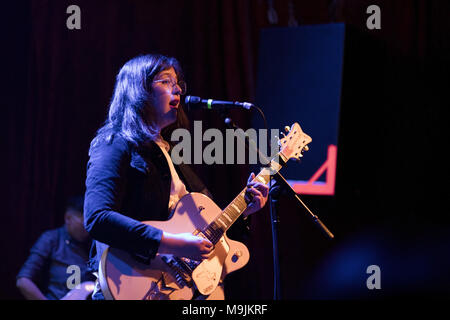 25 mars 2018 - LUCY DACUS fonctionne à l'arrêt de pousse-pousse à San Francisco, Californie (crédit Image : © Greg Chow via Zuma sur le fil) Banque D'Images