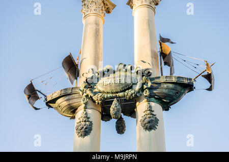 Gros plan du monument à Christophe Colomb à Jardines de Murillo dans la ville de Séville, Andalousie, Espagne Banque D'Images