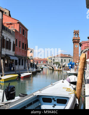 Scènes dans et autour de la lagune de Venise île de Murano, centre historique de la fabrication du verre à Venise, Italie Banque D'Images