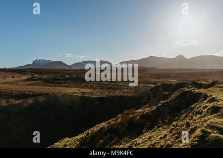 Vue de l'île de Skye, décor de Lealt Falls' point de vue, l'Écosse. Banque D'Images