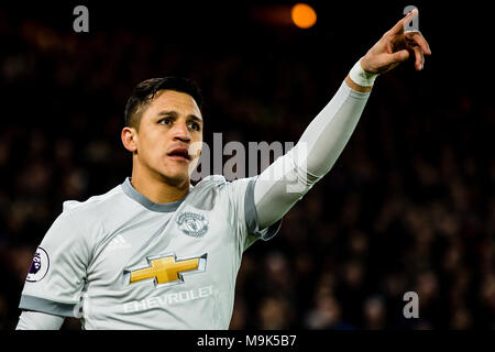 05 mars , Londres , Angleterre , Selhurst Park Stadium , Alexis Sanchez joueur de Manchester United au cours de la Premier League match contre Crystal Palace Banque D'Images