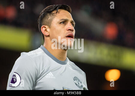 05 mars , Londres , Angleterre , Selhurst Park Stadium , Alexis Sanchez joueur de Manchester United au cours de la Premier League match contre Crystal Palace Banque D'Images