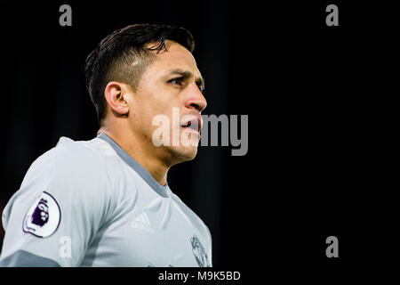 05 mars , Londres , Angleterre , Selhurst Park Stadium , Alexis Sanchez joueur de Manchester United au cours de la Premier League match contre Crystal Palace Banque D'Images