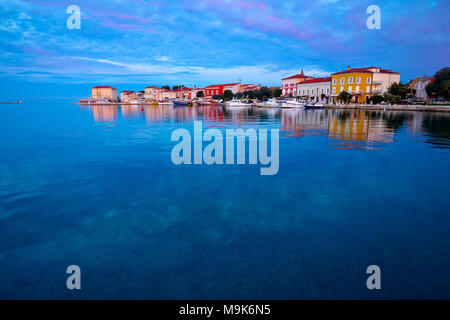 Ville de Porec, Istrie vue lever matin région de la Croatie Banque D'Images