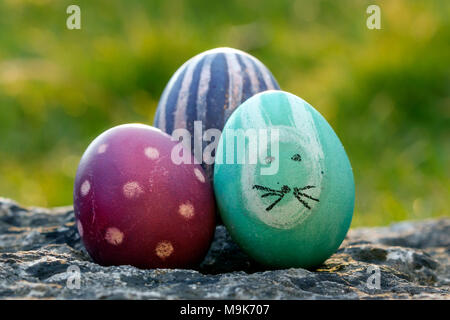 La chasse aux œufs de Pâques la tradition Banque D'Images