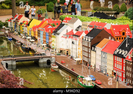 Lego briques Nyhavn à Copenhague, au Danemark en Mini de Legoland Billund Resort a ouvert en 1968 à Billund, Danemark. 17 août 2010, est l'bigge Banque D'Images