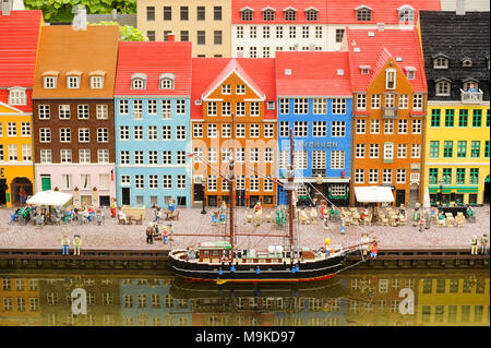 Lego briques Nyhavn à Copenhague, au Danemark en Mini de Legoland Billund Resort a ouvert en 1968 à Billund, Danemark. 17 août 2010, est l'bigge Banque D'Images