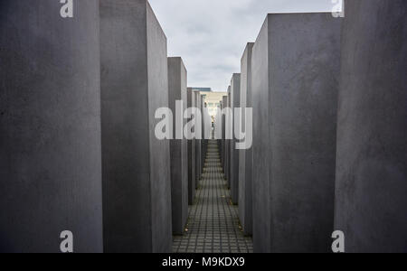 Berlin, Allemagne - le 2 avril 2017 : Mémorial aux Juifs assassinés d'Europe à Berlin Banque D'Images