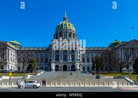 Harrisburg, PA, USA - Le 22 mars 2018 : la Pennsylvania State Capitol Building à Harrisburg. Banque D'Images