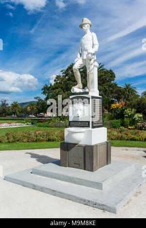 Nouvelle zélande Rotorua Nouvelle zélande Rotorua nouvelle zélande jardins du Gouvernement statue de Fred w Wylie memorial statue pour la guerre des Boers en Afrique du Sud Banque D'Images