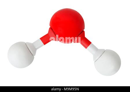 Modèle de molécule d'eau isolé sur fond blanc Banque D'Images