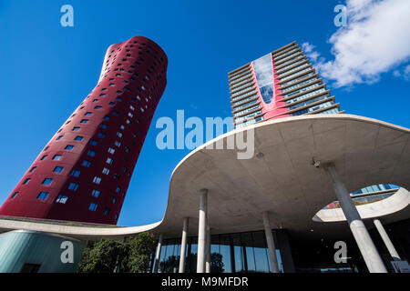 Fira de Barcelona de bâtiments par l'architecte japonais Toyo Ito.Barcelone, Catalogne, en Europe. Banque D'Images