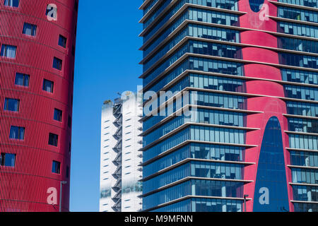 Fira de Barcelona de bâtiments par l'architecte japonais Toyo Ito.Barcelone, Catalogne, en Europe. Banque D'Images