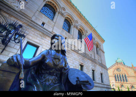 La Bibliothèque publique de Boston, face à Copley Square Banque D'Images