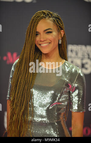 L'Univision 30e édition du Premio Lo Nuestro UN La Musica Latina 2018 à l'American Airlines Arena - Arrivées avec : Leslie Grace Où : Miami, Florida, United States Quand : 22 Feb 2018 Credit : Johnny Louis/WENN.com Banque D'Images