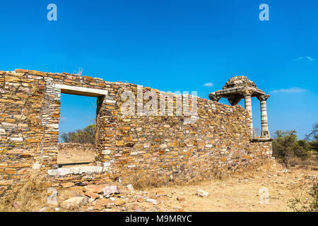 Fortifications de Rani Padmini Palace à Chittorgarh Fort. Le Rajasthan, Inde Banque D'Images