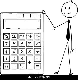 Caricature de grosse calculatrice électronique Illustration de Vecteur