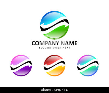 Est un symbole circulaire, résumé, abstract circle, flèche, change Banque D'Images