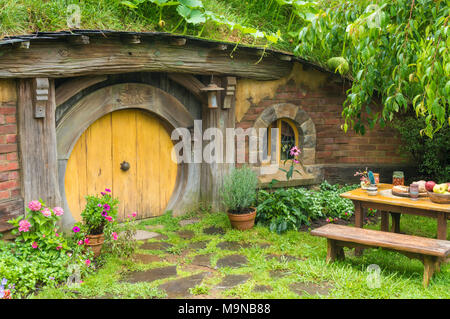 Nouvelle-zélande Nouvelle-zélande Hobbiton Matamata Hobbiton cinéma village fictif de Hobbiton dans la comté de Bilbo le Hobbit et le Seigneur des anneaux livres Banque D'Images