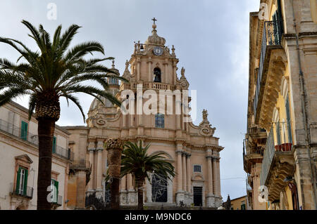 Duomo de San Giorgio Façade, Ragusa Ibla, Sicile, Italie Banque D'Images