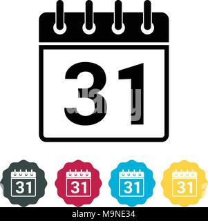 Dernier Jour au calendrier icône Organiseur - Illustration comme fichier EPS 10 Illustration de Vecteur
