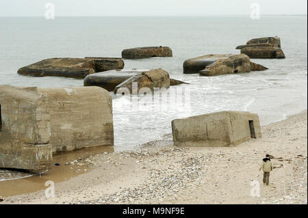 25 Stutzpunkt Vigso (Stronghold Vigso) en contrebas Vigsø Bugt (Vigso Bay) dans la région nord du Jutland, Vigso, au Danemark. 20 août 2010, est l'un des defensiv Banque D'Images