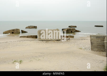 25 Stutzpunkt Vigso (Stronghold Vigso) en contrebas Vigsø Bugt (Vigso Bay) dans la région nord du Jutland, Vigso, au Danemark. 20 août 2010, est l'un des defensiv Banque D'Images