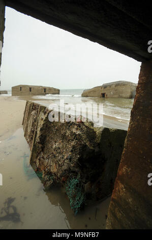 25 Stutzpunkt Vigso (Stronghold Vigso) en contrebas Vigsø Bugt (Vigso Bay) dans la région nord du Jutland, Vigso, au Danemark. 20 août 2010, est l'un des defensiv Banque D'Images