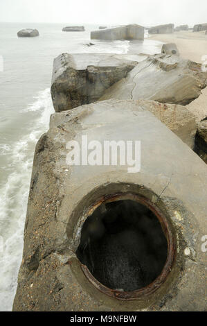 25 Stutzpunkt Vigso (Stronghold Vigso) en contrebas Vigsø Bugt (Vigso Bay) dans la région nord du Jutland, Vigso, au Danemark. 20 août 2010, est l'un des defensiv Banque D'Images