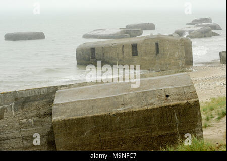 25 Stutzpunkt Vigso (Stronghold Vigso) en contrebas Vigsø Bugt (Vigso Bay) dans la région nord du Jutland, Vigso, au Danemark. 20 août 2010, est l'un des defensiv Banque D'Images