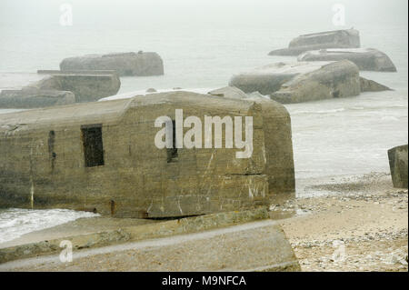 25 Stutzpunkt Vigso (Stronghold Vigso) en contrebas Vigsø Bugt (Vigso Bay) dans la région nord du Jutland, Vigso, au Danemark. 20 août 2010, est l'un des defensiv Banque D'Images