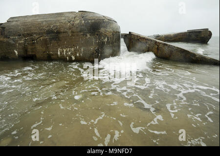 25 Stutzpunkt Vigso (Stronghold Vigso) en contrebas Vigsø Bugt (Vigso Bay) dans la région nord du Jutland, Vigso, au Danemark. 20 août 2010, est l'un des defensiv Banque D'Images