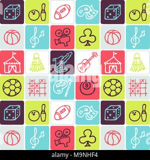 Hand Drawn Icons Set - Loisirs Illustration de Vecteur