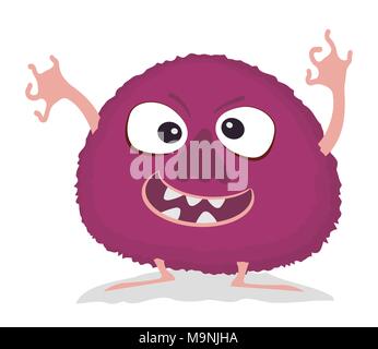 Caricature humoristique monster. Halloween monster violet Vector Illustration de Vecteur