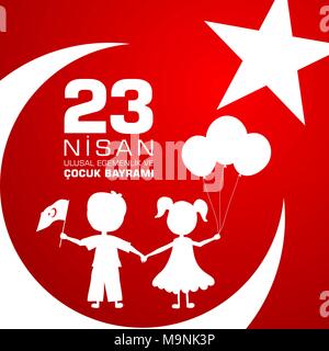 23 Nisan cocuk. baryrami Traduction : 23 avril Journée turque pour enfants. Vector illustration Illustration de Vecteur