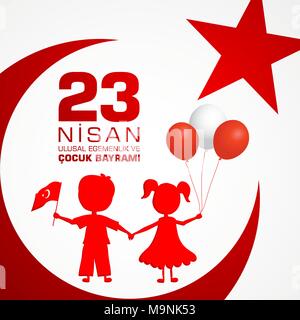 23 Nisan cocuk. baryrami Traduction : 23 avril Journée turque pour enfants. Vector illustration Illustration de Vecteur